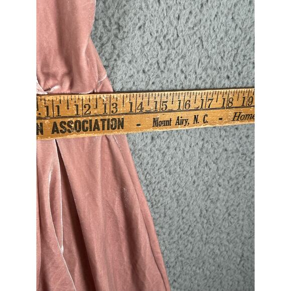 Aqua Dress Women M Pink Velvet Ruffled Sleeveless Made in U.S.A, Barbie Core - Picture 8 of 9